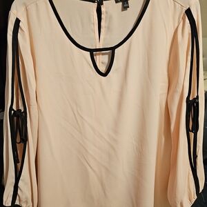 Sami & Jo Cream Blouse with Black Trim